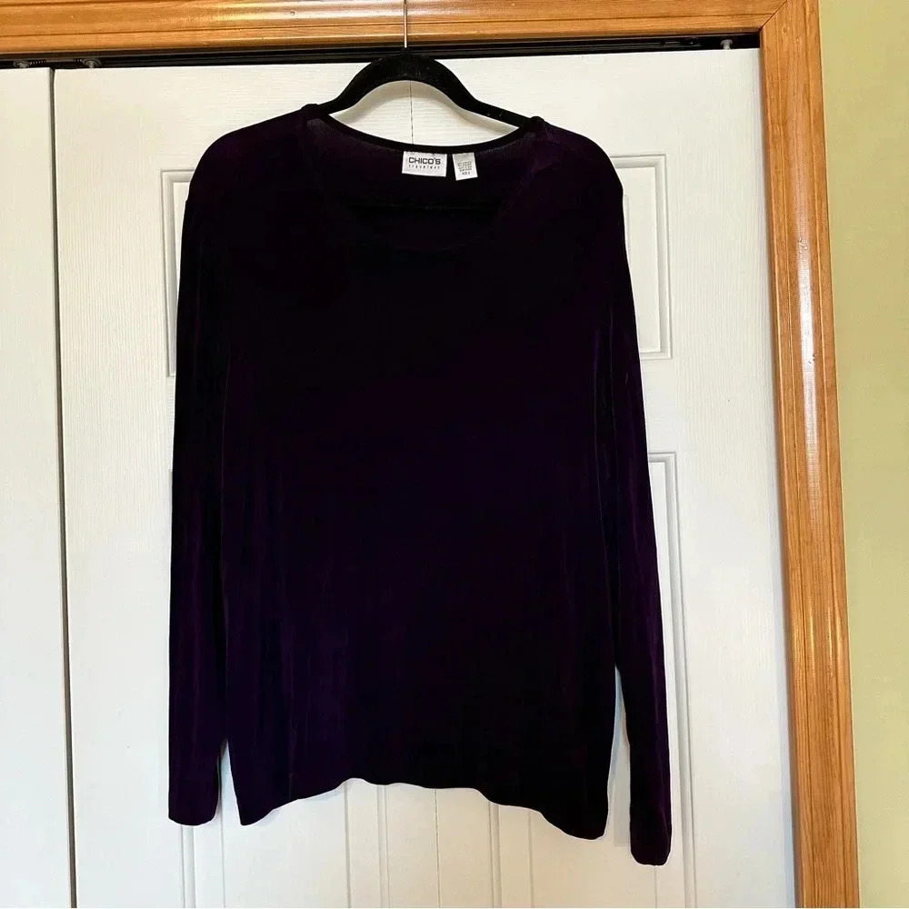 CHICO'S TRAVELERS‎ LONG SLEEVE STRETCH WRINKLE FREE SHIRT